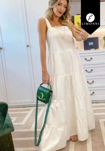 Vestidos para mujer Limonni Cayena LI4927 Maxidress blanco