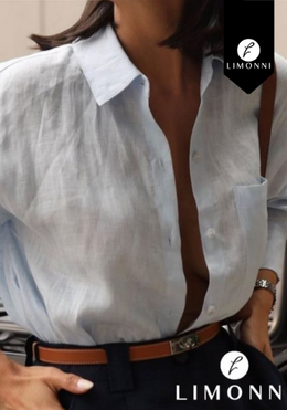 Blusas para mujer Limonni Cayena LI4983 Camiseras azul cielo