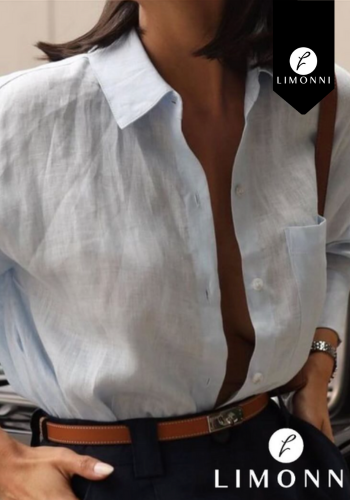 Blusas para mujer Limonni Cayena LI4983 Camiseras azul cielo
